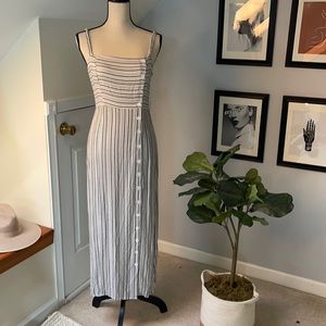 Striped midi linen dress
